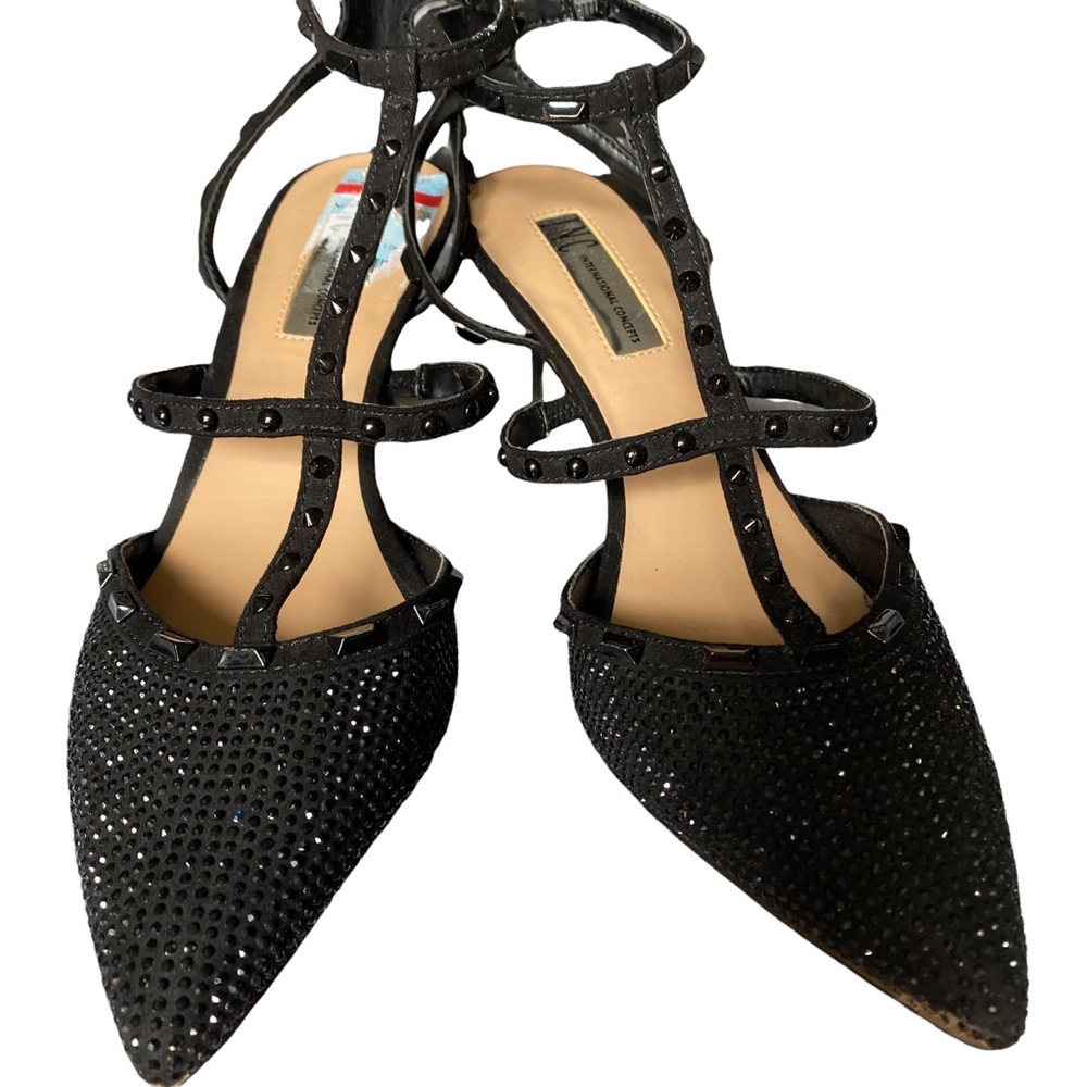 INC International Concepts Black Studded Heels
